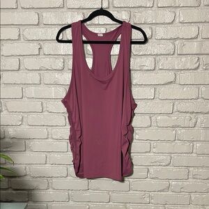 Fabletics Pink Ruched Sleeveless Tank